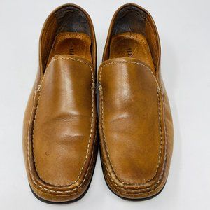 ALFANI Leather Slip-On Driving Moccassins Brown Mens Size 9.5M